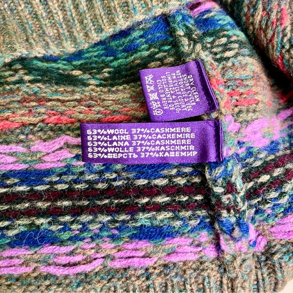 Ralph Lauren Purple Label Faire Isle boatneck sweater pullover. - Picture 4 of 6